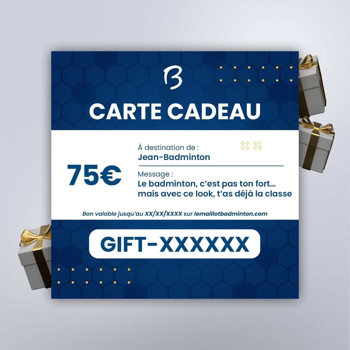 bon cadeau badminton de 75€