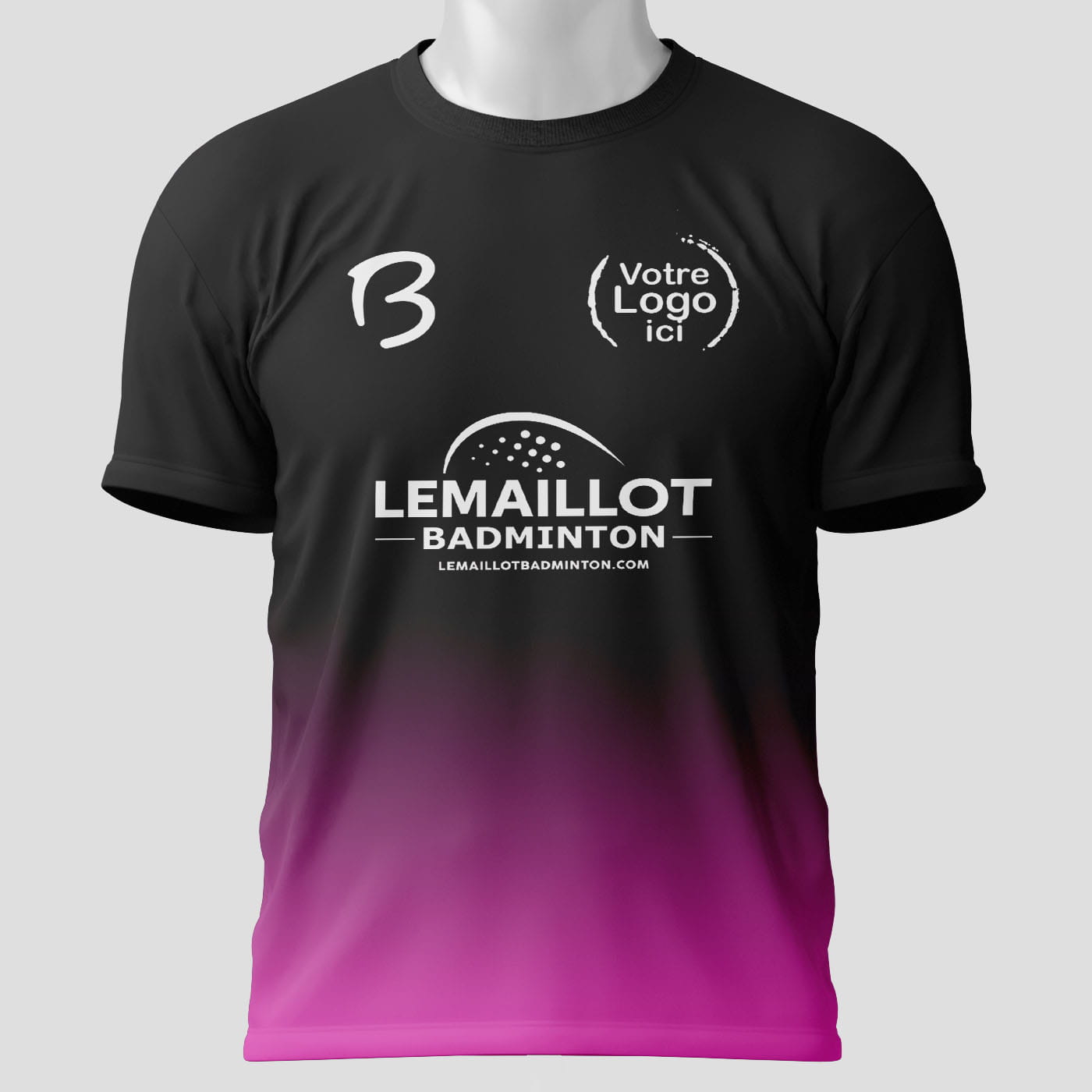 Maillot Badminton Compétition rose - face avant