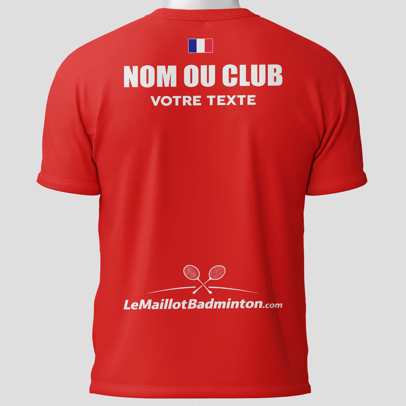 Maillot Badminton Rouge - face arrière